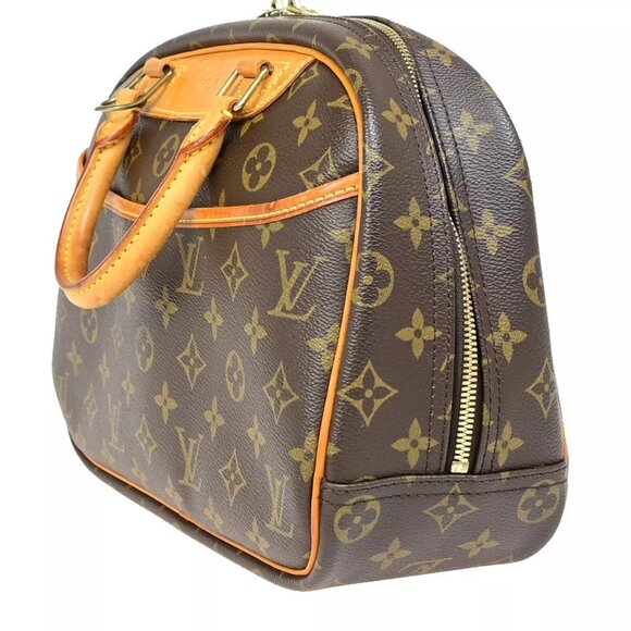 LOUIS VUITTON LV Logo Trouville Hand Bag Monogram Leather Brown - Picture 2 of 16